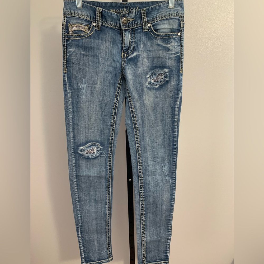 Maurices Sequin Detail Skinny Jeans